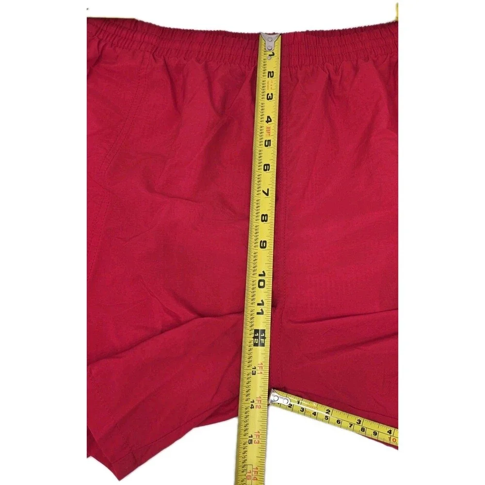 TYR The Finals Men's XXL Swim Trunks Mesh Lining Pockets Drawstring NWOT Red